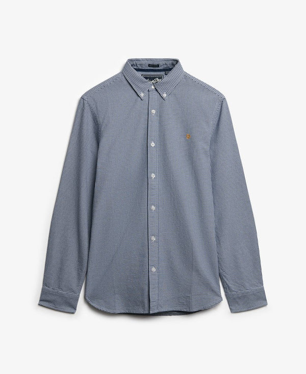 Superdry Classic Oxford Long Sleeve Shirt - Ocean Navy Gingham
