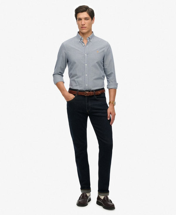Superdry Classic Oxford Long Sleeve Shirt - Ocean Navy Gingham