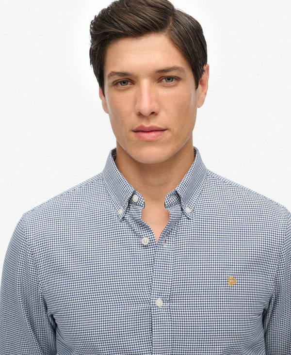 Superdry Classic Oxford Long Sleeve Shirt - Ocean Navy Gingham