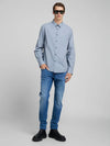Replay Printed Cotton Poplin Shirt - Light Blue M4148 .000.75056.010
