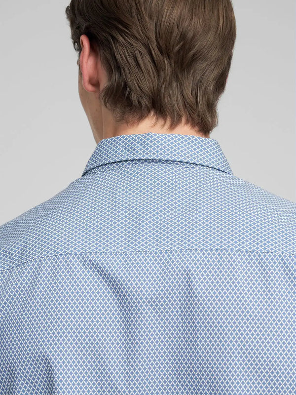 Replay Printed Cotton Poplin Shirt - Light Blue M4148 .000.75056.010