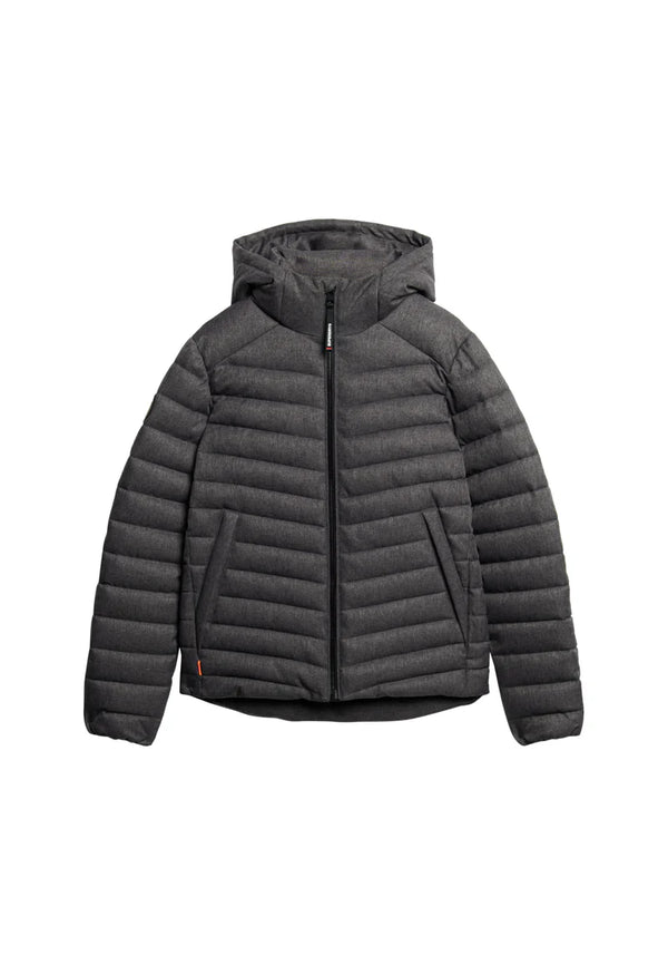 Superdry Tweed Fuji Padded Jacket - Charcoal Marl