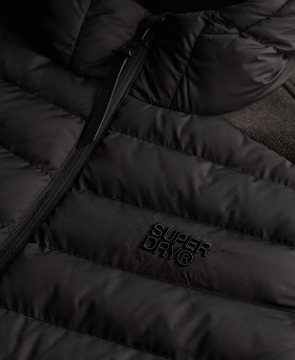 Superdry Hooded Storm Knit Hybrid Jacket - Black