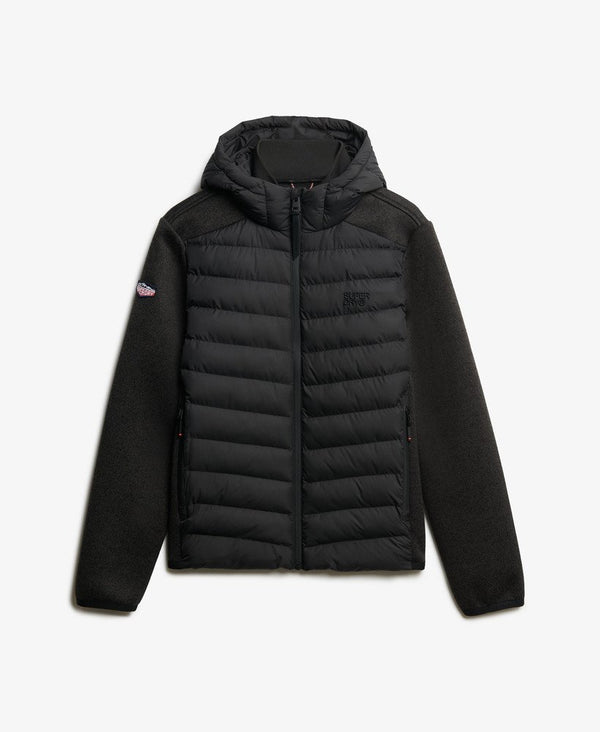 Superdry Hooded Storm Knit Hybrid Jacket - Black