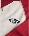 Superdry Vintage Athletic Baseball Top - Grey Grindle/Rich Burgundy