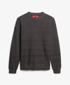 Superdery LW Cotton Texture Jumper - Black/Dark Grey