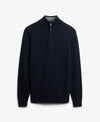 Superdry Wool Blend Half Zip Jumper - Charred Navy Marl