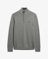 Superdry Cotton Half Zip Knit - Grey Marl