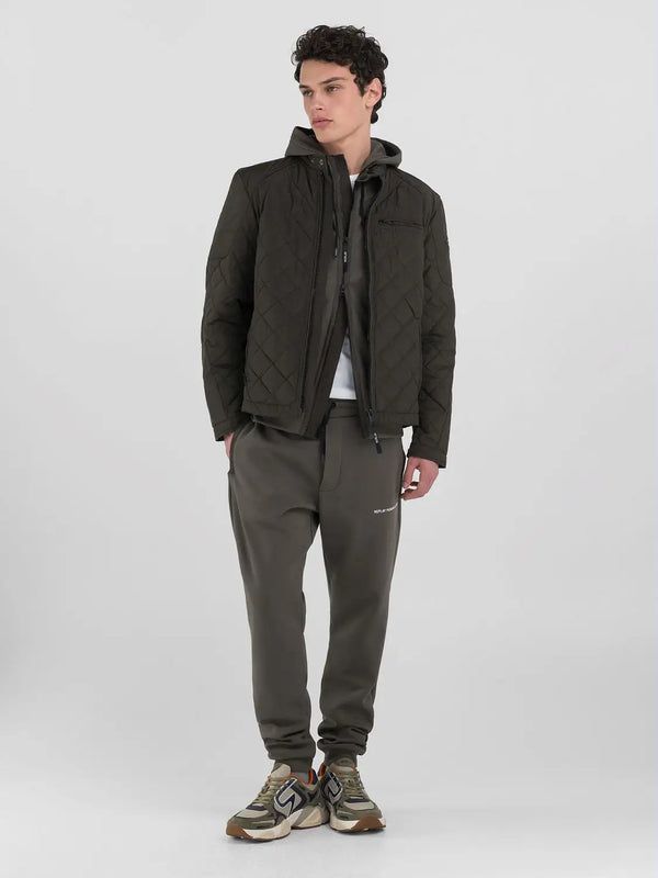 Replay Full-Zip Quilted Jacket - Dark Olive M8000.000.84442.935
