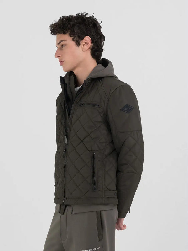 Replay Full-Zip Quilted Jacket - Dark Olive M8000.000.84442.935