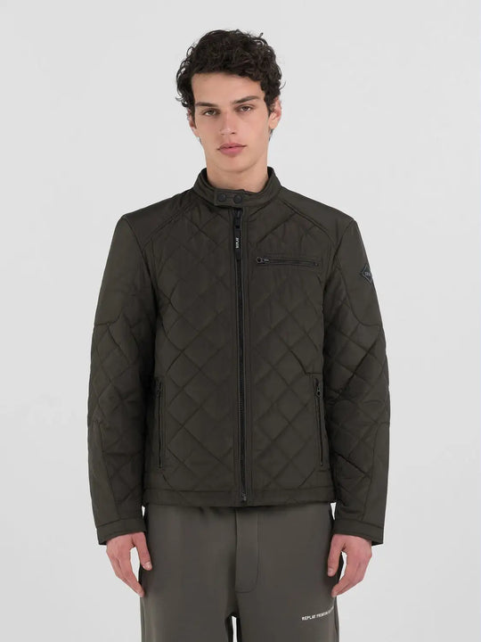 Replay Full-Zip Quilted Jacket - Dark Olive M8000.000.84442.935