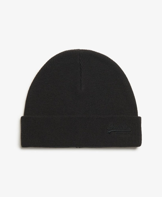 Superdry Essential Logo Knitted Beanie Hat - Black
