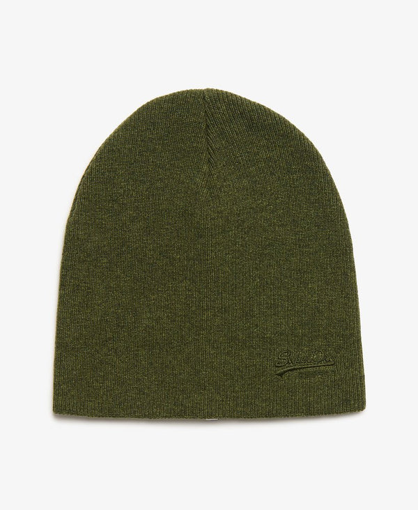 Superdry Essential Logo Knitted Beanie Hat - Deep Army Green Marl