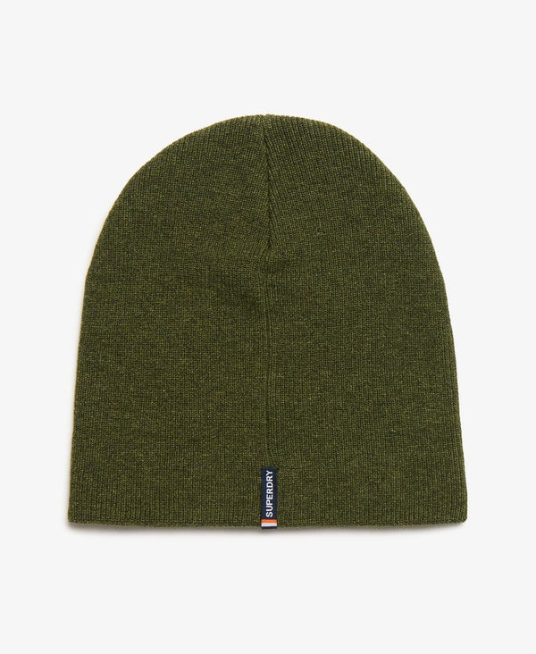Superdry Essential Logo Knitted Beanie Hat - Deep Army Green Marl