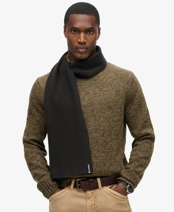 Superdry Essential Logo Knitted Scarf - Black
