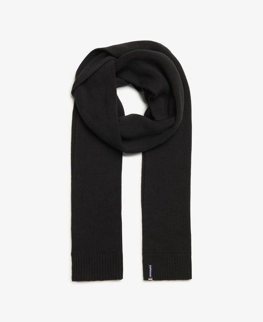 Superdry Essential Logo Knitted Scarf - Black