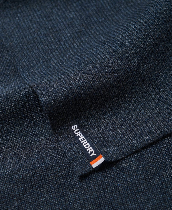 Superdry Essential Logo Knitted Scarf - Richest Navy Marl