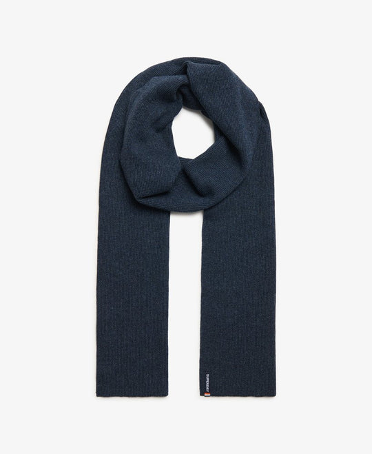 Superdry Essential Logo Knitted Scarf - Richest Navy Marl