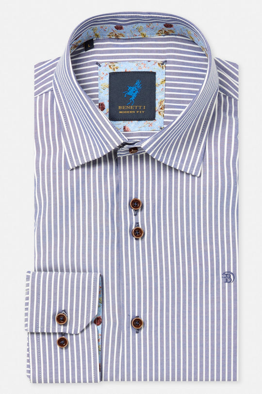 Benetti Madrid Long Sleeve Shirt - Navy