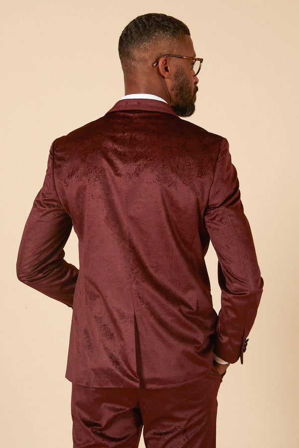 Marc Darcy Simon Velvet Blazer - Wine