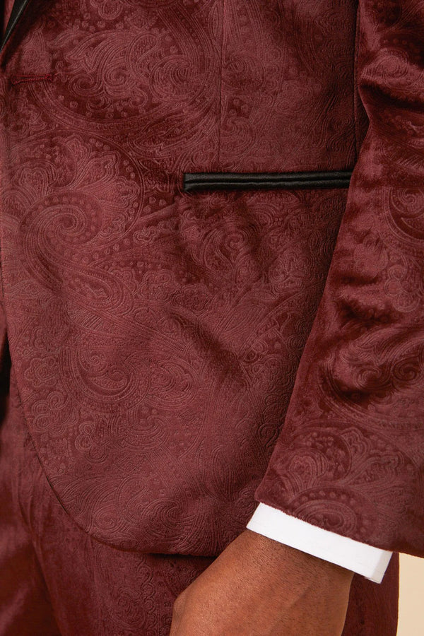 Marc Darcy Simon Velvet Blazer - Wine