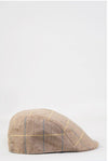 Marc Darcy DX7 Tweed Check Flat Cap - Oak