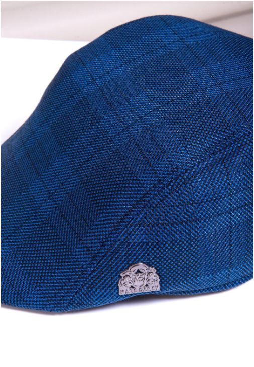 Marc Darcy Jerry Check Flat Cap - Blue