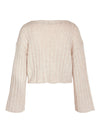 Noisy May Nina Long Sleeve V-Neck crop Knit - Eggnog