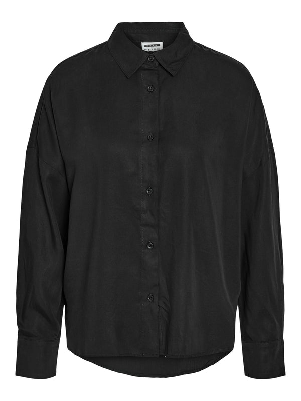 Noisy May Hawa Long Sleeve Colour Oversized Shirt - Black