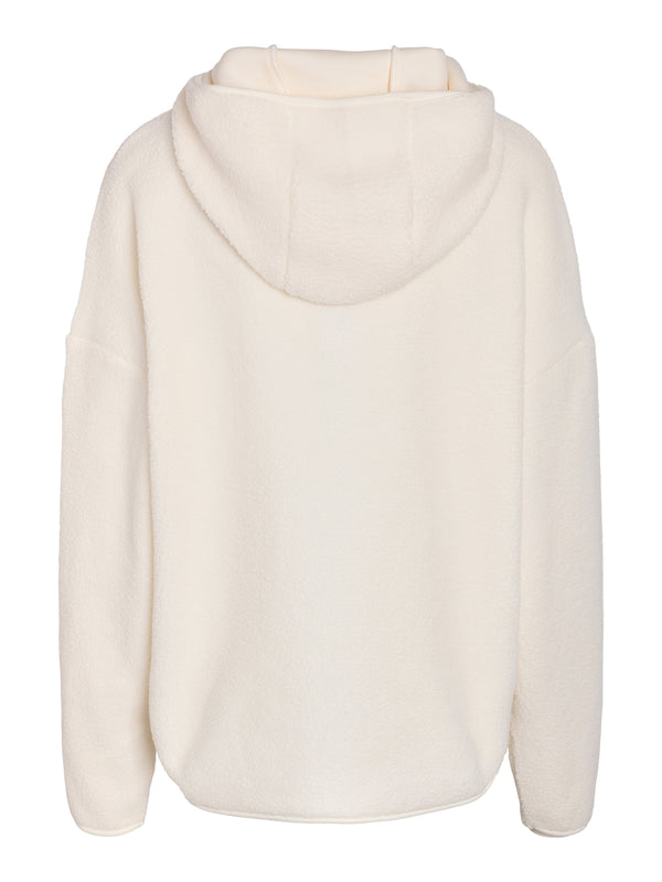 Noisy May Cozy Long Sleeve Half way Zip Sweater - Eggnog