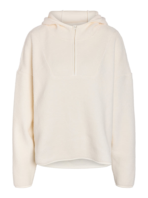 Noisy May Cozy Long Sleeve Half way Zip Sweater - Eggnog