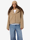 Noisy May Nati Crop Teddy Jacket - Birch