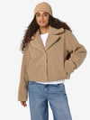Noisy May Nati Crop Teddy Jacket - Birch