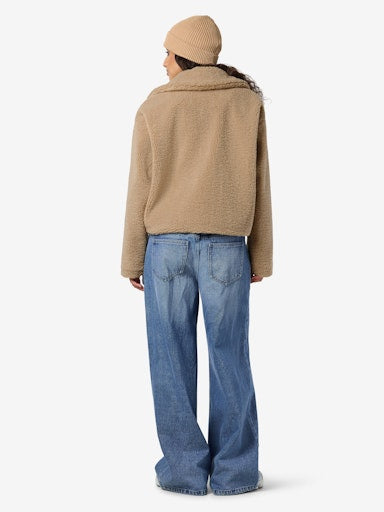 Noisy May Nati Crop Teddy Jacket - Birch