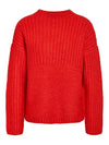 Noisy May Nyla Long Sleeve Loose High Neck - Racing Red