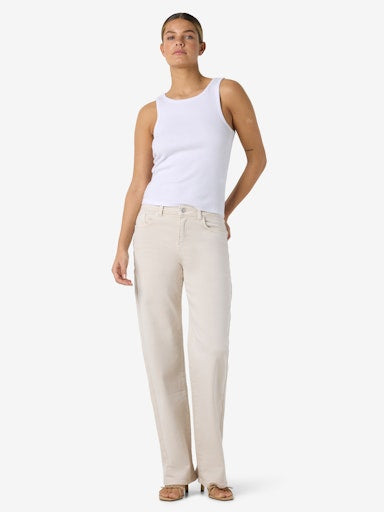 Noisy May Yolanda Mid Waist Straight Jeans - Pumice Stone