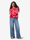 Noisy May Kourtney Long Sleeve O Neck Swirl Knit - Begonia Pink