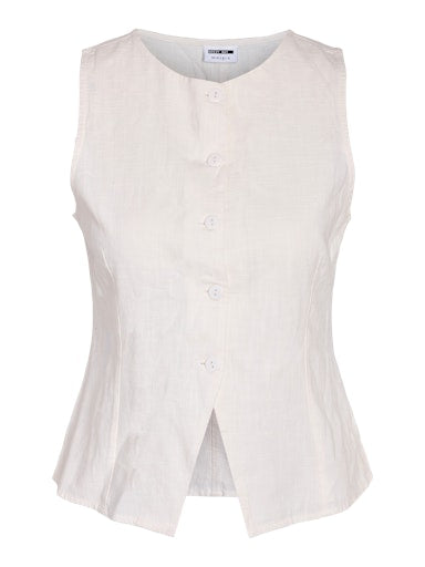 Noisy May Leilani Sleeveless Waistcoat - Natural