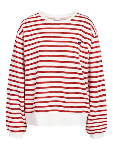 Noisy May Elba Long Sleeve Strip Sweat Paris - Racing Red