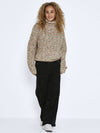 Noisy May Marney Long Sleeve High Neck Knit - Eggnog