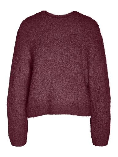 Noisy May Sassy Long Sleeve O NecK Knit - Windsor White/ Plum
