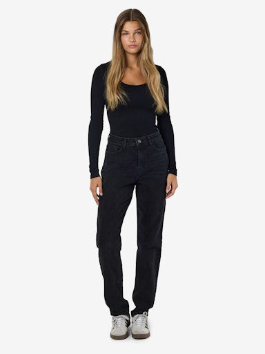 Noisy May Daisy High Waist Mom Fit Jean - Black