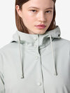 Noisy May Sky Long Sleeve A Line Raincoat - Aqua Grey
