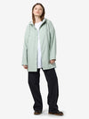 Noisy May Sky Long Sleeve A Line Raincoat - Aqua Grey