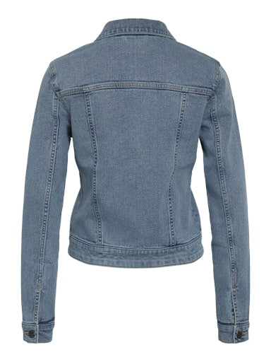 Noisy May Debra Long Sleeve Denim Jacket - Light Blue Denim