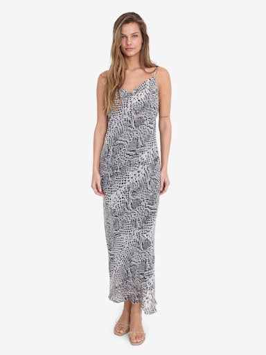 Noisy May Amira Singlet Chiffon Dress - Eggnog/ Snake