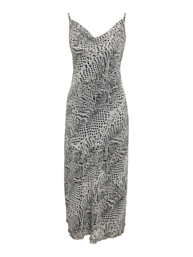 Noisy May Amira Singlet Chiffon Dress - Eggnog/ Snake