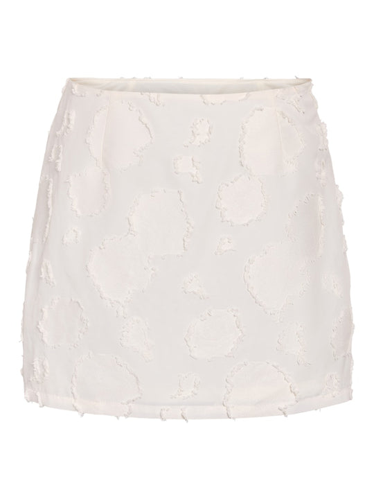 Noisy May Alessa High Waist Short Textured Skirt - Bright White