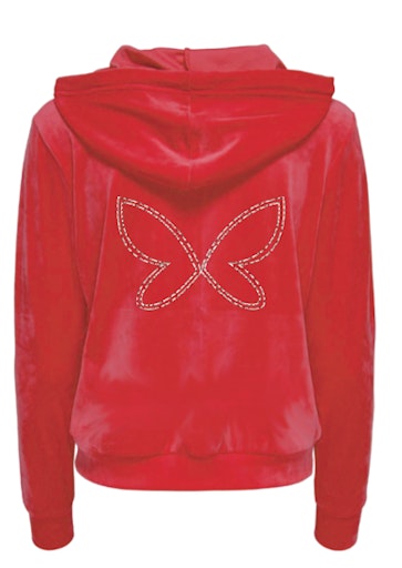 Only Rebel Long Sleeve Rhinestone Hood - Racing Red