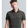 Superdry Vintage Jersey Stripe s/s Polo - Olive Stripe